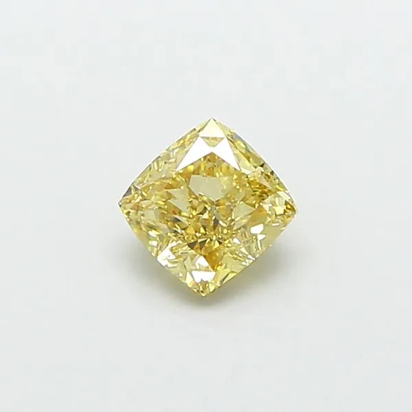 1.09ct CUSHION Fancy Intense Yellow VVS1 Coloured Lab diamond