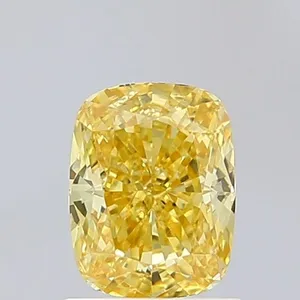 1.33ct CUSHION Fancy Vivid Yellow VS1 Coloured Lab diamond