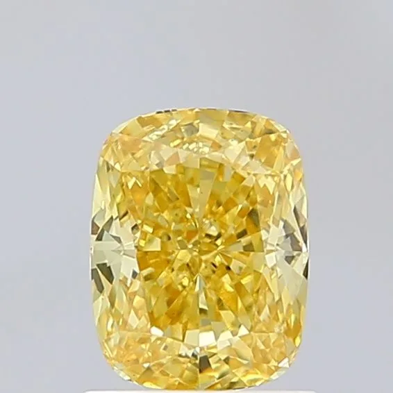 1.33ct CUSHION Fancy Vivid Yellow VS1 Coloured Lab diamond