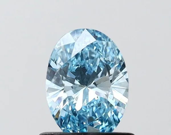 0.73ct OVAL Fancy Vivid Blue VVS2 Coloured Lab diamond