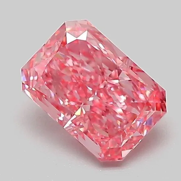 1.06ct RADIANT Fancy Vivid Pink VVS2 Coloured Lab diamond