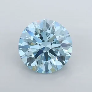 0.68ct ROUND Fancy Vivid Blue VVS1 Coloured Lab diamond