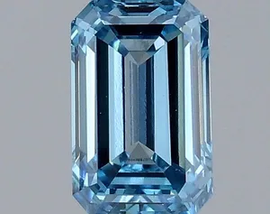 1ct EMERALD Fancy Vivid Blue VS1 Coloured Lab diamond