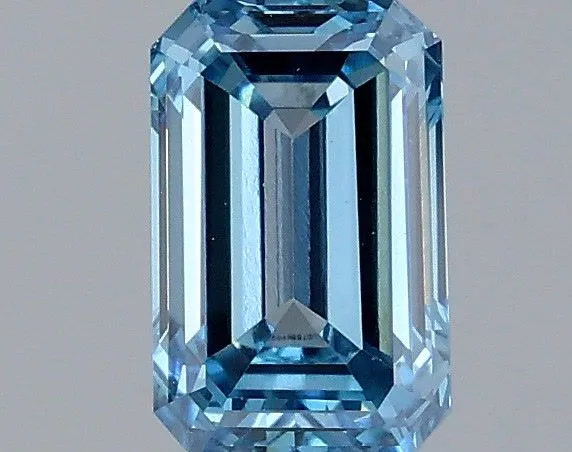 1ct EMERALD Fancy Vivid Blue VS1 Coloured Lab diamond