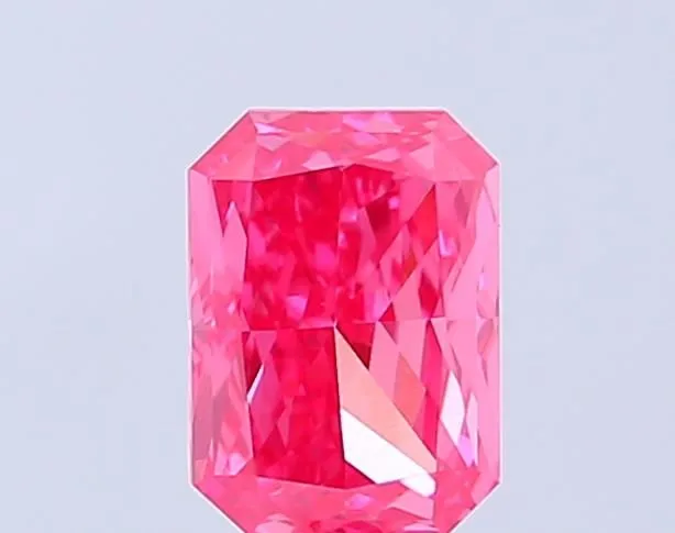 1.18ct RADIANT Fancy Vivid Pink VVS2 Coloured Lab diamond