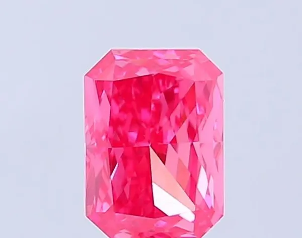 1.18ct RADIANT Fancy Vivid Pink VVS2 Coloured Lab diamond
