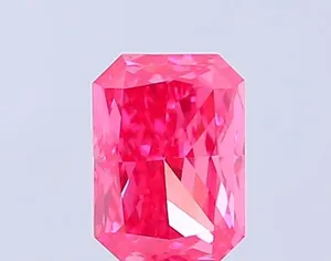1.18ct RADIANT Fancy Vivid Pink VVS2 Coloured Lab diamond