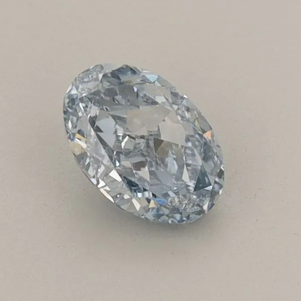 0.6ct OVAL Fancy Intense Blue VS2 Coloured Lab diamond