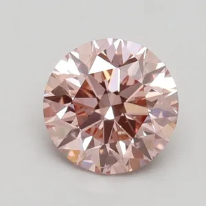 0.91ct ROUND Fancy Intense Pink SI1 Coloured Lab diamond