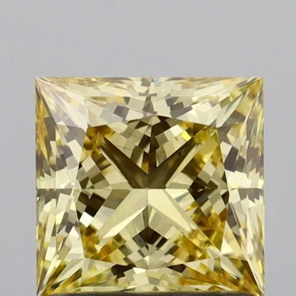 1.06ct PRINCESS Fancy Yellow VS1 Coloured Lab diamond