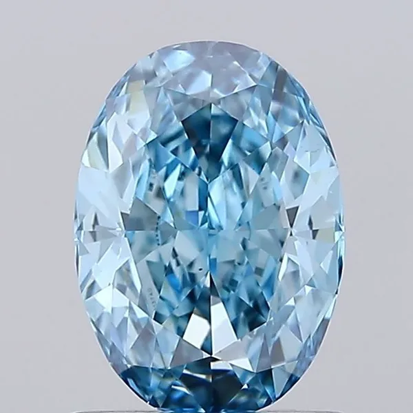 1.06ct OVAL Fancy Vivid Blue VS1 Coloured Lab diamond