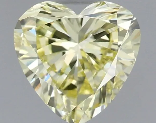 0.75ct HEART Fancy Yellow VS1 Coloured Lab diamond
