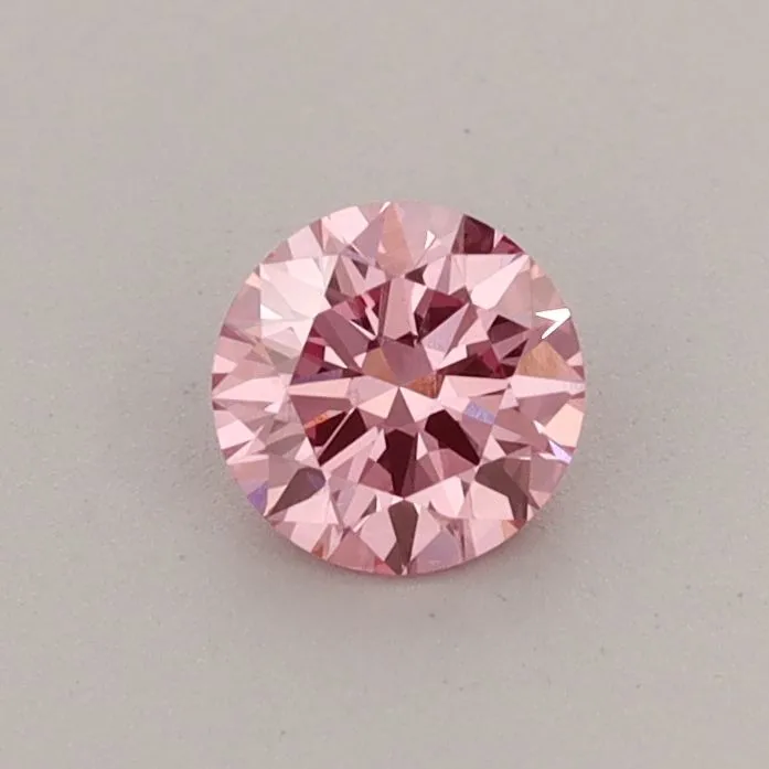 0.39ct ROUND Fancy Vivid Pink VVS2 Coloured Lab diamond