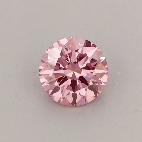 0.39ct ROUND Fancy Vivid Pink VVS2 Coloured Lab diamond