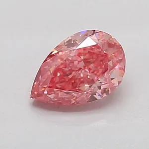 0.56ct PEAR Fancy Vivid Pink VS1 Coloured Lab diamond