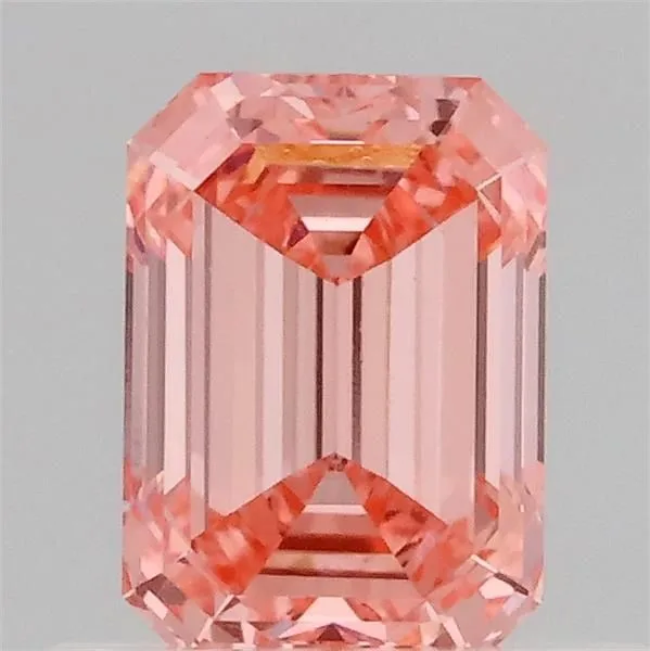 0.59ct EMERALD Fancy Intense Pink VVS2 Coloured Lab diamond