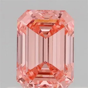 0.59ct EMERALD Fancy Intense Pink VVS2 Coloured Lab diamond