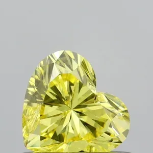 0.47ct HEART Fancy Vivid Yellow SI1 Coloured Lab diamond