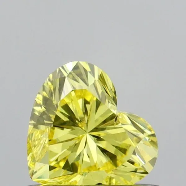 0.47ct HEART Fancy Vivid Yellow SI1 Coloured Lab diamond