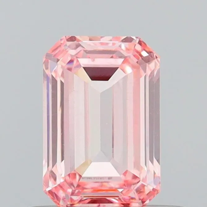 0.64ct EMERALD Fancy Vivid Pink VS2 Coloured Lab diamond