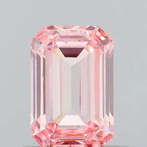 0.64ct EMERALD Fancy Vivid Pink VS2 Coloured Lab diamond
