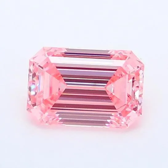 0.88ct EMERALD Fancy Vivid Pink VS2 Coloured Lab diamond
