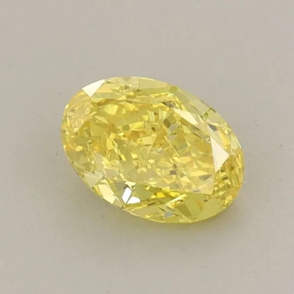 0.58ct OVAL Fancy Vivid Yellow VS1 Coloured Lab diamond