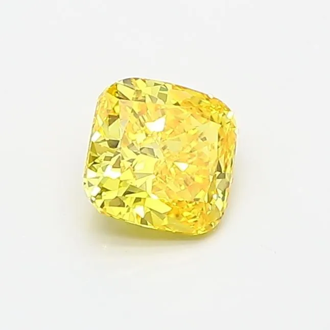0.62ct CUSHION Fancy Vivid Yellow VVS2 Coloured Lab diamond