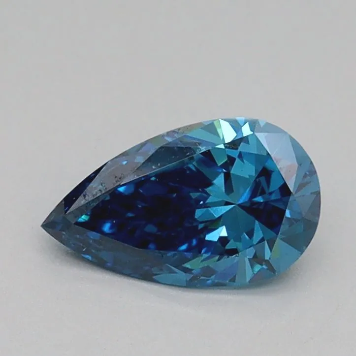 0.55ct PEAR Fancy Vivid Blue VVS2 Coloured Lab diamond