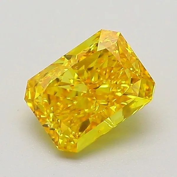 0.99ct RADIANT Fancy Vivid Yellow VS1 Coloured Lab diamond