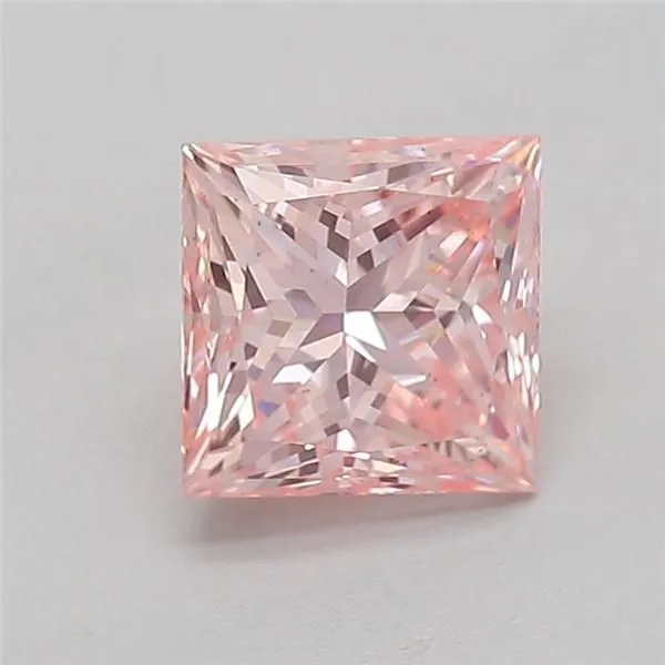 0.69ct PRINCESS Fancy Intense Pink VS1 Coloured Lab diamond