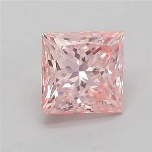 0.69ct PRINCESS Fancy Intense Pink VS1 Coloured Lab diamond