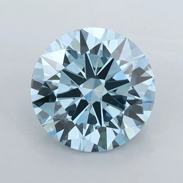 1.02ct ROUND Fancy Vivid Blue VVS2 Coloured Lab diamond