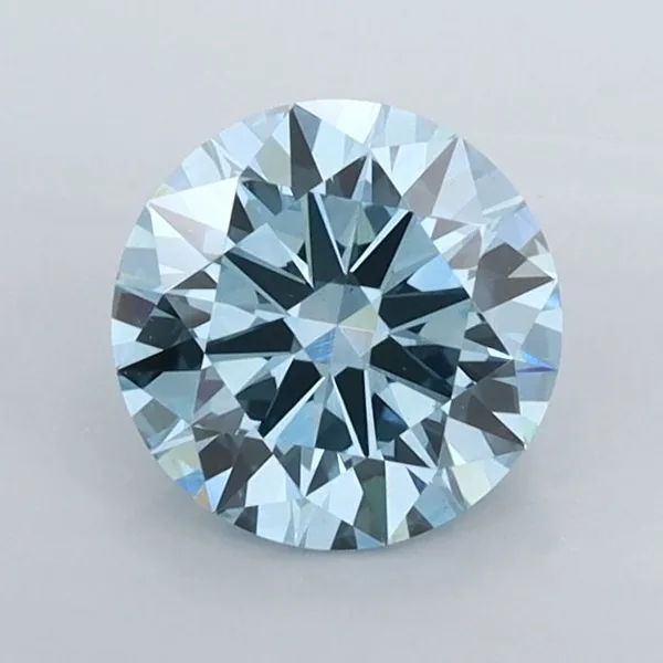 1.02ct ROUND Fancy Vivid Blue VVS2 Coloured Lab diamond