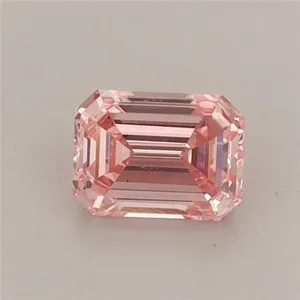 0.55ct EMERALD Fancy Vivid Pink VS1 Coloured Lab diamond