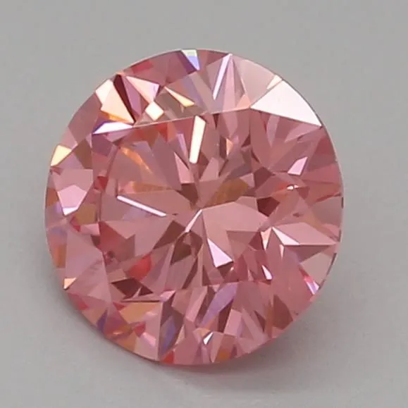 0.51ct ROUND Fancy Vivid Pink VVS1 Coloured Lab diamond