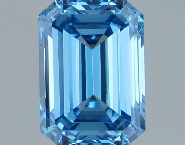 1.28ct EMERALD Fancy Vivid Blue VVS2 Coloured Lab diamond