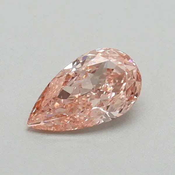 0.51ct PEAR Fancy Vivid Pink VVS2 Coloured Lab diamond