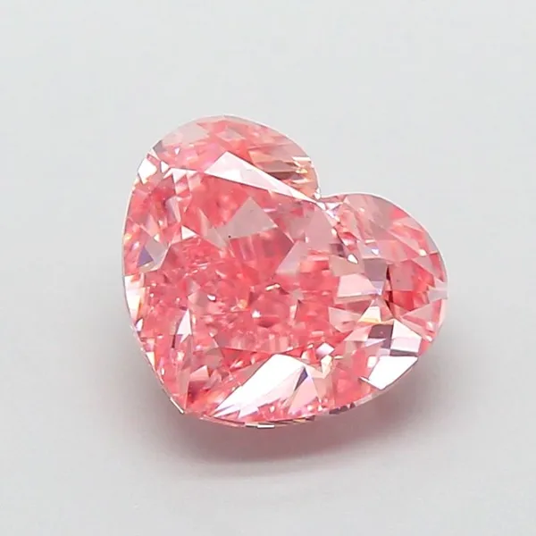 1.92ct HEART Fancy Vivid Pink VS1 Coloured Lab diamond