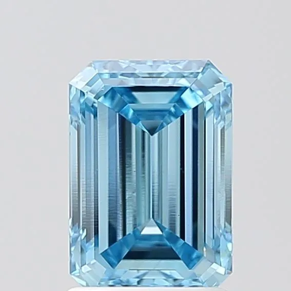 1.7ct EMERALD Fancy Vivid Blue VS1 Coloured Lab diamond