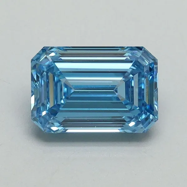 1.04ct EMERALD Fancy Vivid Blue VS1 Coloured Lab diamond