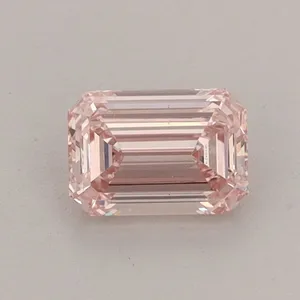 0.57ct EMERALD Fancy Intense Pink VS1 Coloured Lab diamond