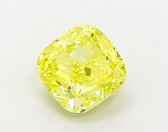 1.10ct CUSHION Fancy Vivid Yellow VVS1 Coloured Lab diamond