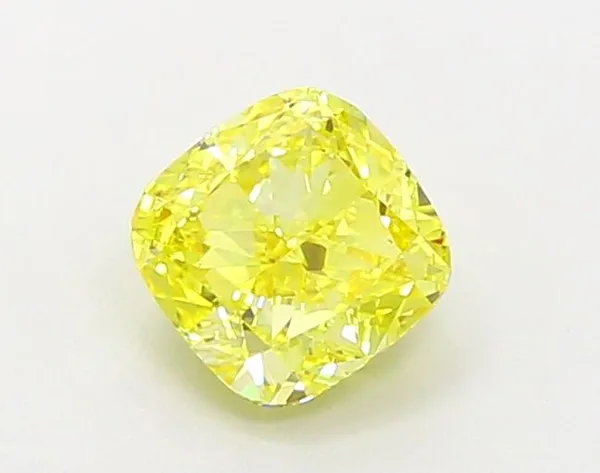 1.1ct CUSHION Fancy Vivid Yellow VVS1 Coloured Lab diamond