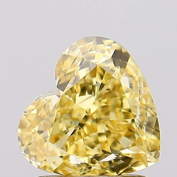 1.52ct HEART Fancy Intense Yellow VS2 Coloured Lab diamond