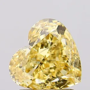 1.52ct HEART Fancy Intense Yellow VS2 Coloured Lab diamond