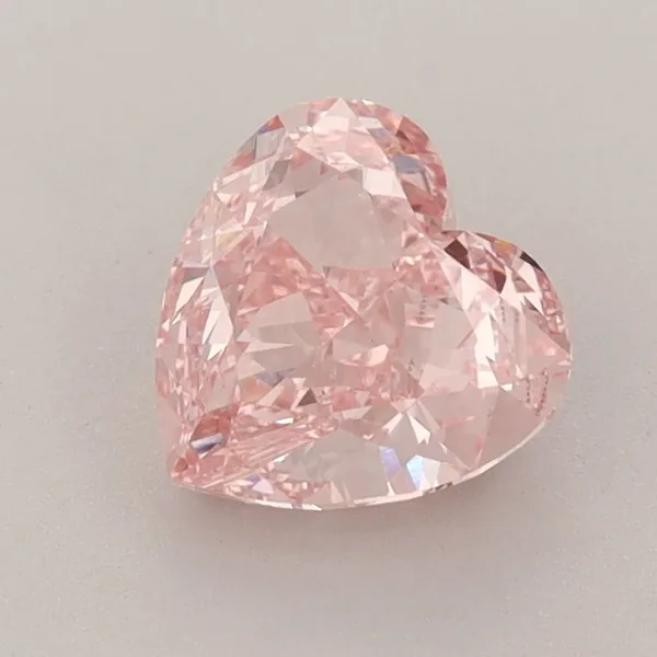 1.51ct HEART Fancy Intense Pink VS1 Coloured Lab diamond