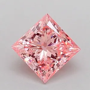 1.07ct PRINCESS Fancy Intense Pink VVS2 Coloured Lab diamond