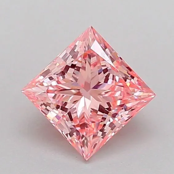 1.07ct PRINCESS Fancy Intense Pink VVS2 Coloured Lab diamond