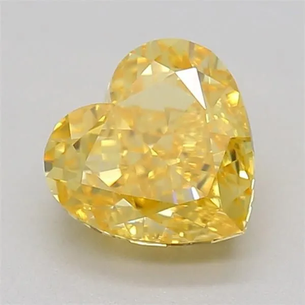 0.84ct HEART Fancy Vivid Yellow VVS2 Coloured Lab diamond